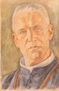 Bildnis des Heiligenkreuzer Abtes Dr. Gregor Pöck (Wiener Neustadt 1862 - 1945 Heiligenkreuz)