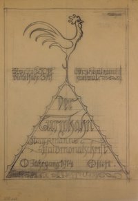 Umschlagentwurf für die Zeitschrift "Der Turmhahn", 1914