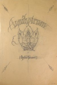 Entwurf für den Buchumschlag von "Agnihotram (Opferfeuer)", 1926