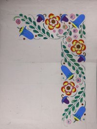Floraler Ornamententwurf, koloriert (I)